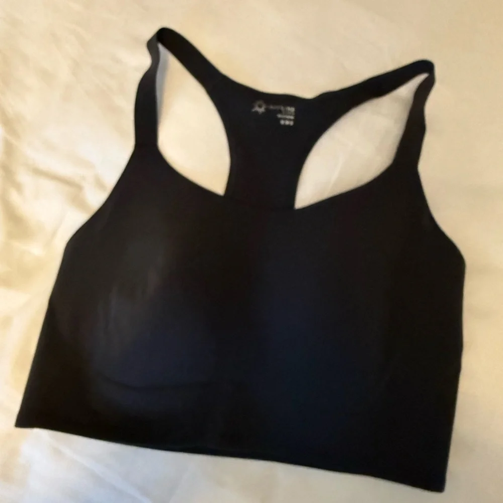 Aerie OFFLINE Real Me Hold Up! Racerback Sports Bra Smoked Gray - Picture 2 of 5